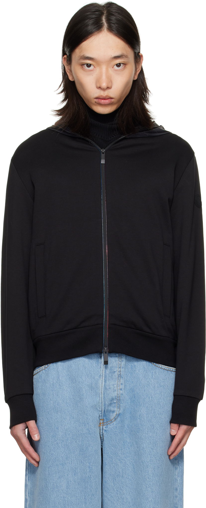 Jacka Moncler Moncler Zip Up Cardigan Jacket Svart | K20918G0001389AZY