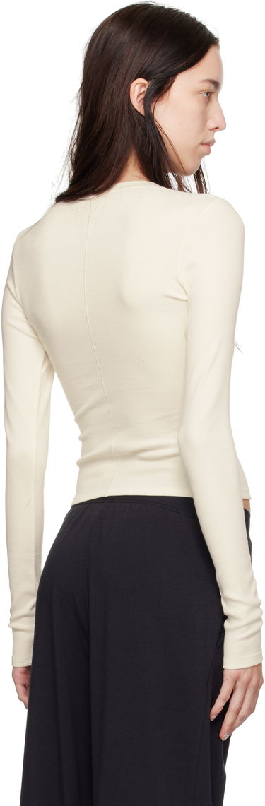 Sweater SKIMS SKIMS Cotton Rib Long Sleeve T-Shirt Vit | TP-LST-4689, 2