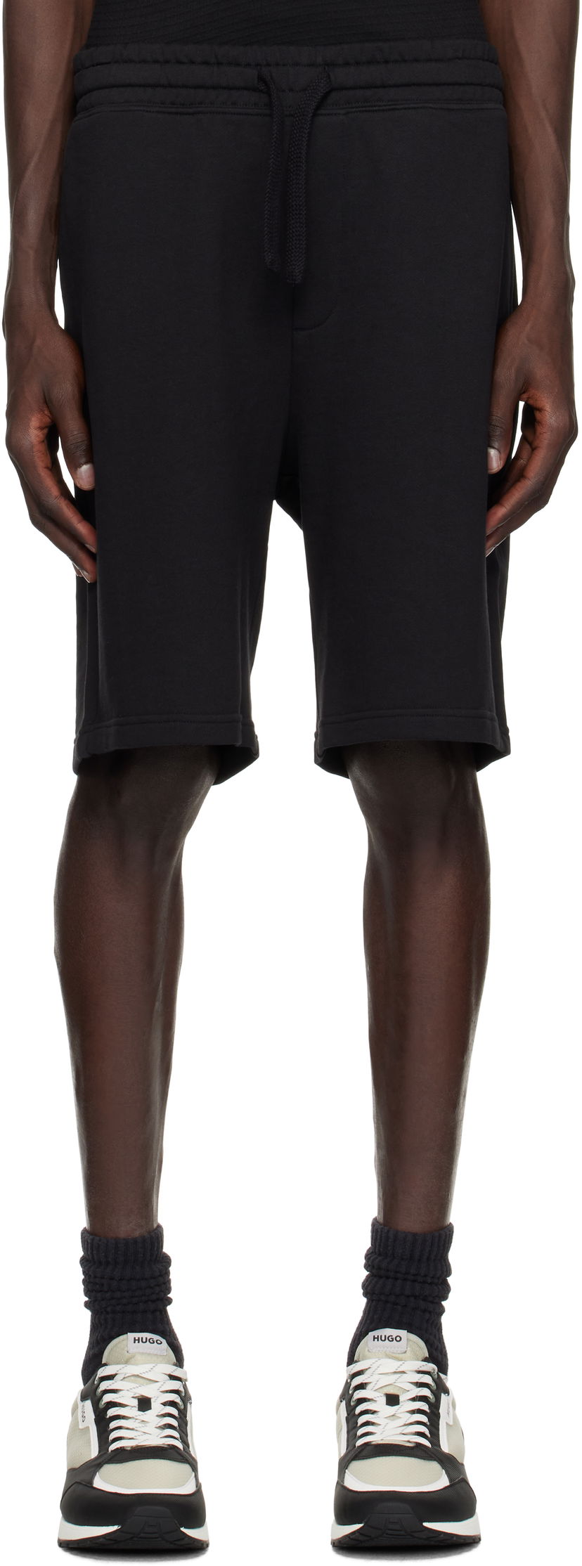 Shorts BOSS Hugo Cotton-Terry Shorts Svart | 50530696