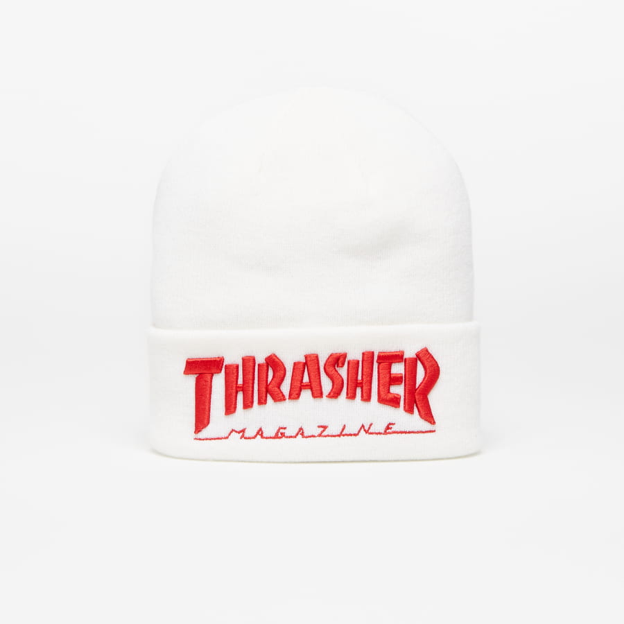 Mössa Thrasher Embroidered Logo Beanie White/ Red Vit | 145146, 0