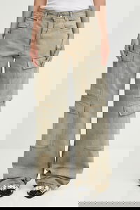 Rick Owens DRKSHDW Cotton Wide Leg Double Cargo Jeans with Medium Waist