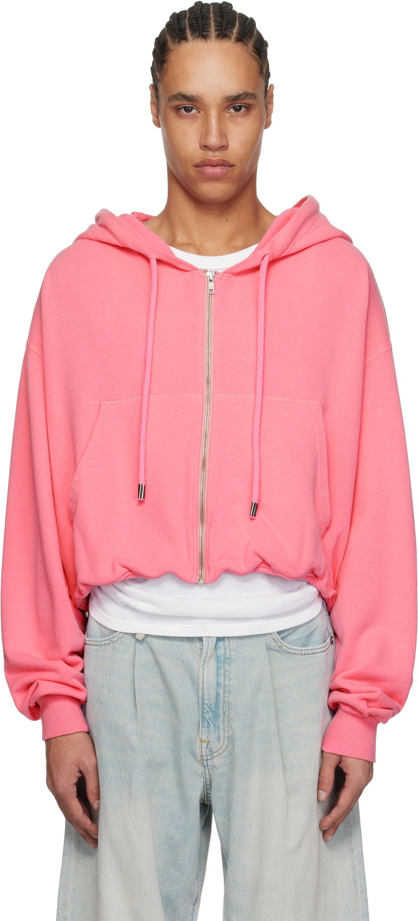 Sweatshirt R13 R13 Balloon Cropped Zip-Up Hoodie Rosa | R13WK216-K001I