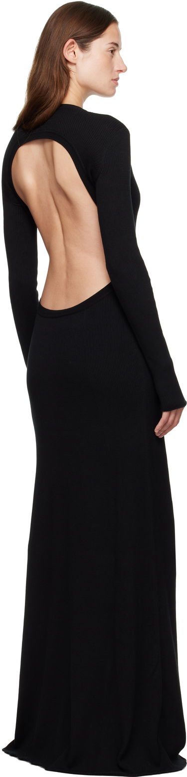 Klä Ann Demeulemeester Ann Demeulemeester Eva Open Back Knitted Maxi Dress Svart | 2520-W-KN12-FA049-099, 2