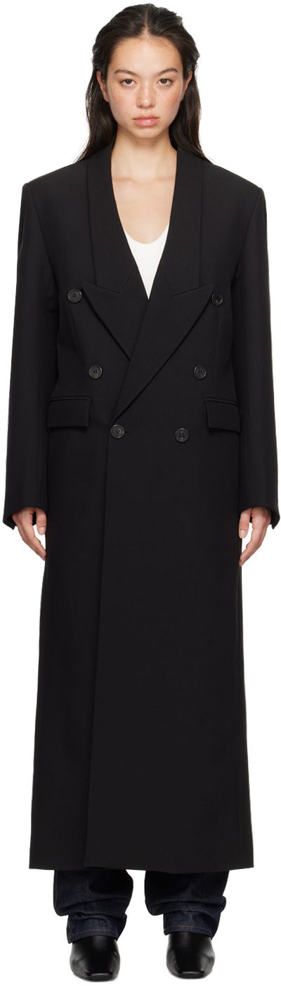 Rockar Coperni Coperni Long Double-Breasted Coat Svart | COPM22F3004