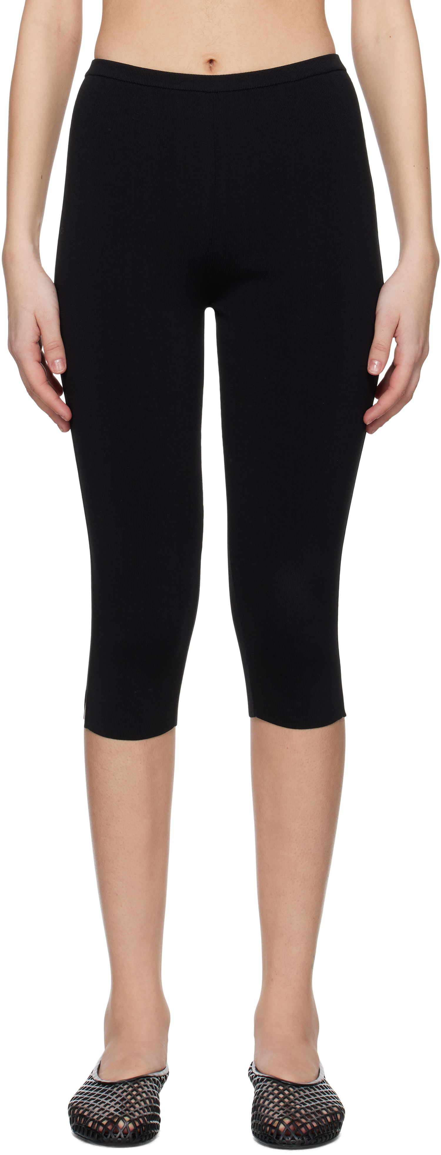 Damasker TOTEME TOTEME Compact Knit Capri Trousers Svart | 252-WRB0276-YA0187, 0