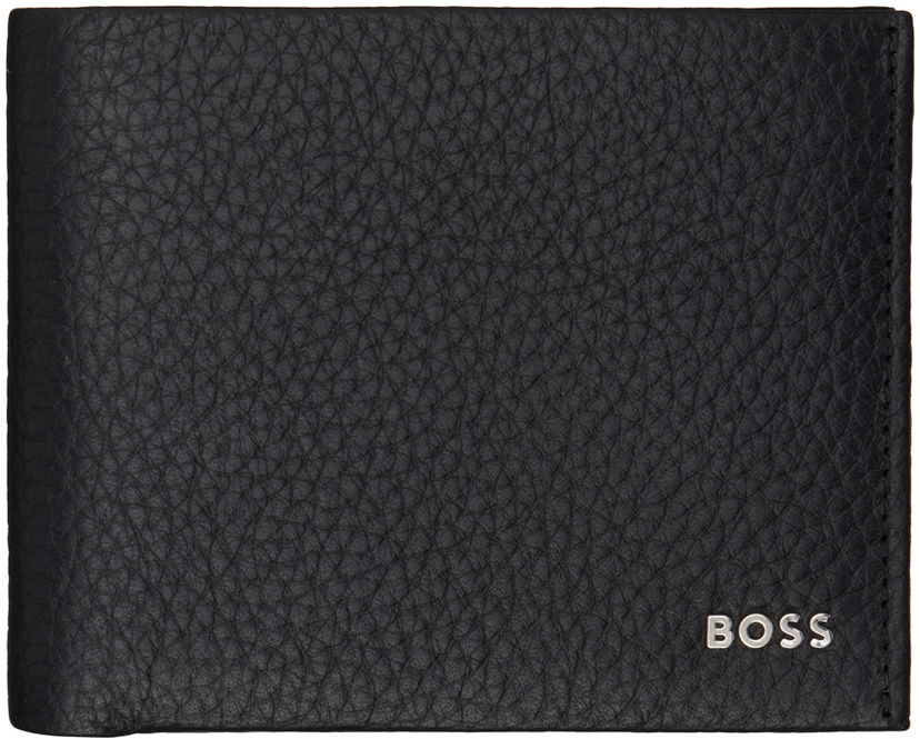 Plånbok BOSS Black Leather Logo Lettering Wallet Svart | 50529512