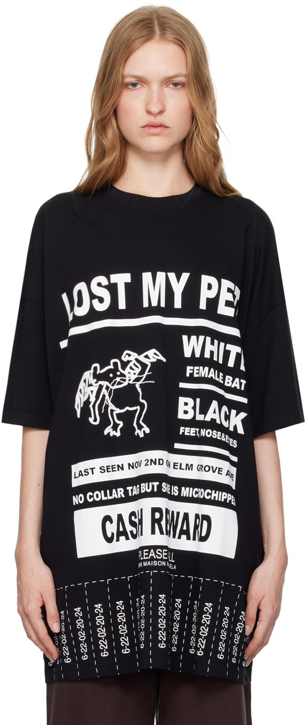 T-shirt Maison Margiela 'Lost Pet' Print T-shirt Svart | S62GD0188 S23588