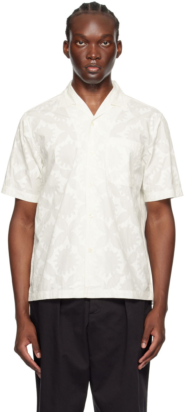 Skjorta Universal Works Universal Works Minari Print Resort Shirt Vit | P3078