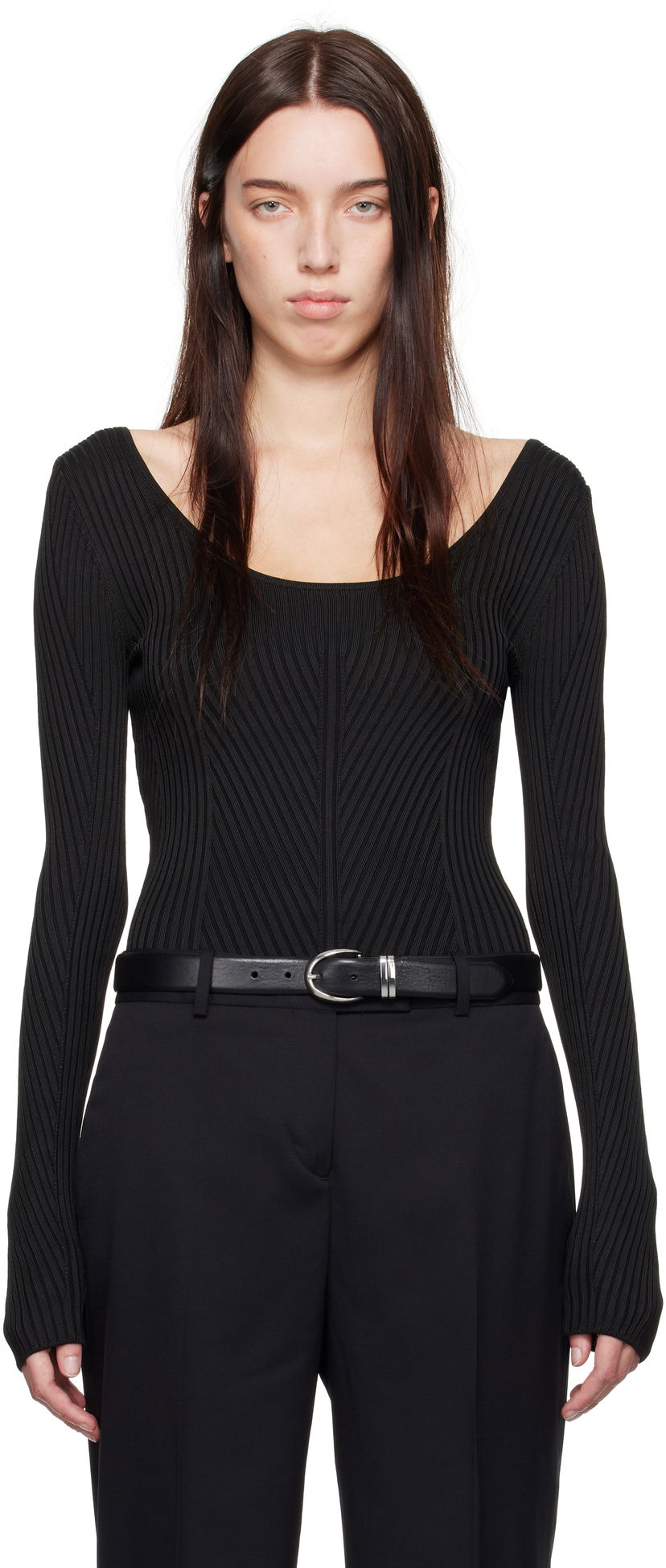 Linne CALVIN KLEIN Rib Top Svart | 81WL393-Q9G