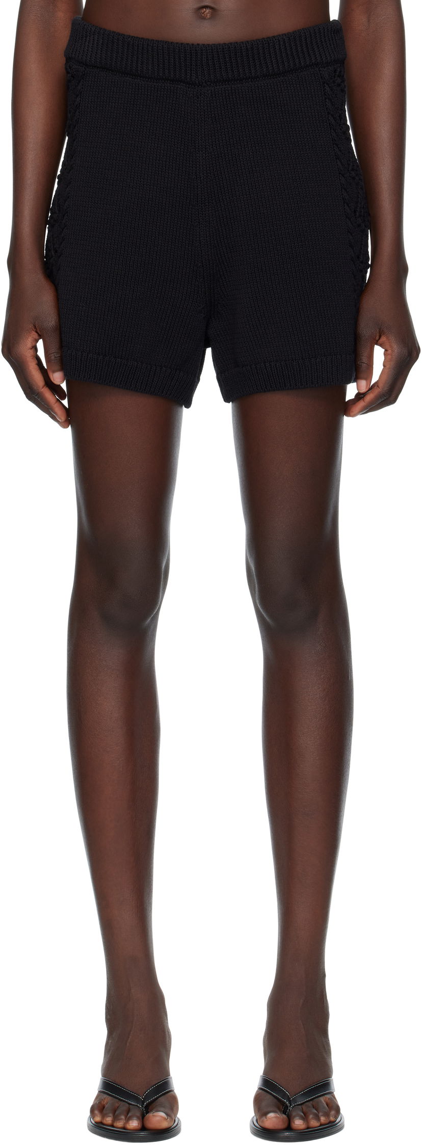 Shorts Loulou de Saison Loulou de Saison Andel Knit Shorts Svart | ANDEL