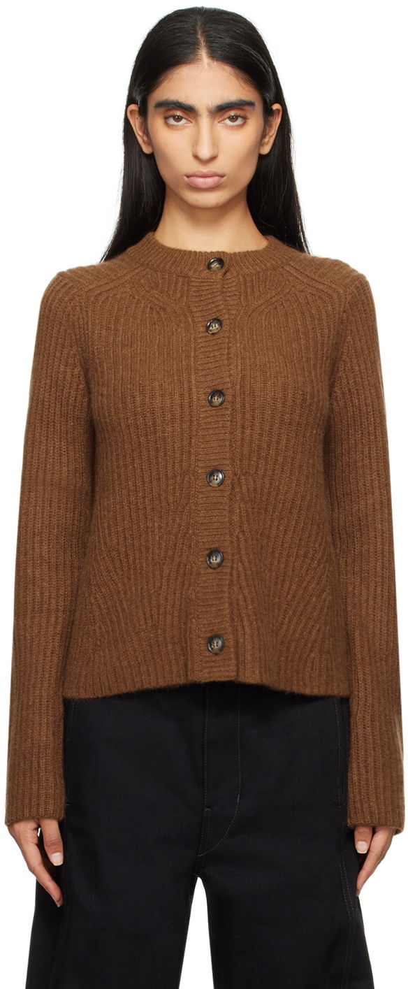 Sweater Loulou de Saison Loulou de Saison Emin Knit Cardigan Brun | EMIN