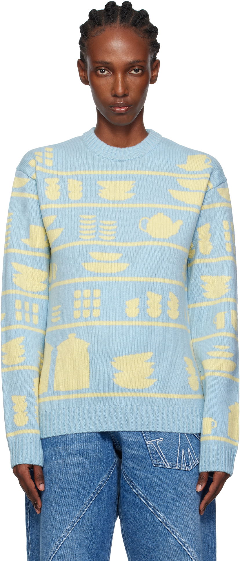 Sweater JW Anderson JW Anderson Crockery Jacquard Sweater Flerfärgad | KW1490-YN0379