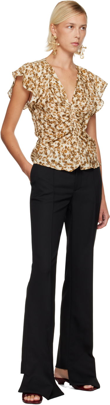 Skjorta ISABEL MARANT Lonea Ruched V-Neck Blouse Flerfärgad | HT0228FA-C3J10I, 3