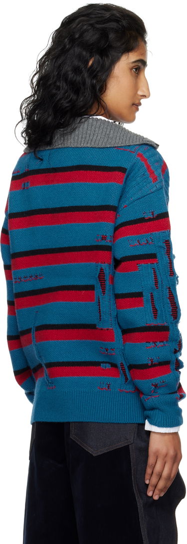 Sweater Andersson Bell Andersson Bell Stripe Jacquard Half Zip-Up Sweater Blå | atb1331m, 2