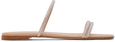 Sneakers och skor Gianvito Rossi Cannes 05 Crystal Embellished Flat Sandals Beige | G16120.05CUO.XCN, 0