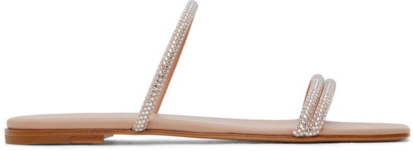 Sneakers och skor Gianvito Rossi Cannes 05 Crystal Embellished Flat Sandals Beige | G16120.05CUO.XCN