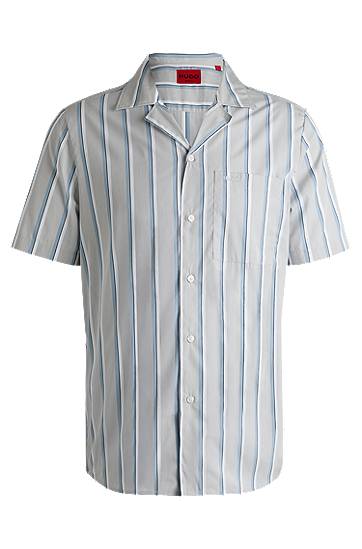 Skjorta BOSS Relaxed Fit Striped Cotton Poplin Shirt Grå | 50539266, 0