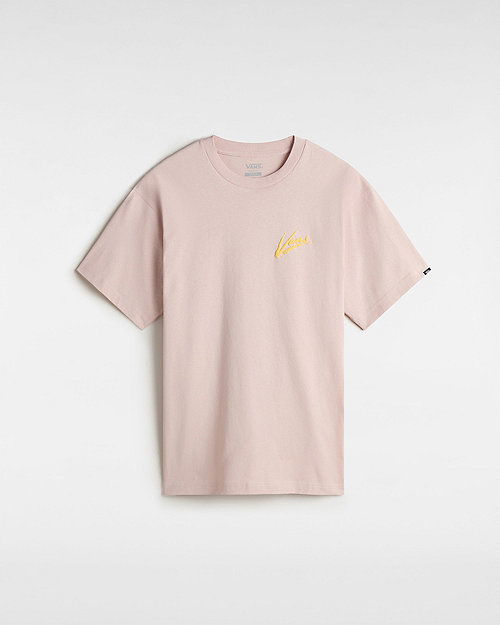 T-shirt Vans Vans Brush Script T-Shirt, Size L Rosa | VN000K42O3N
