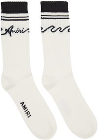 White & Black '' Wave Socks