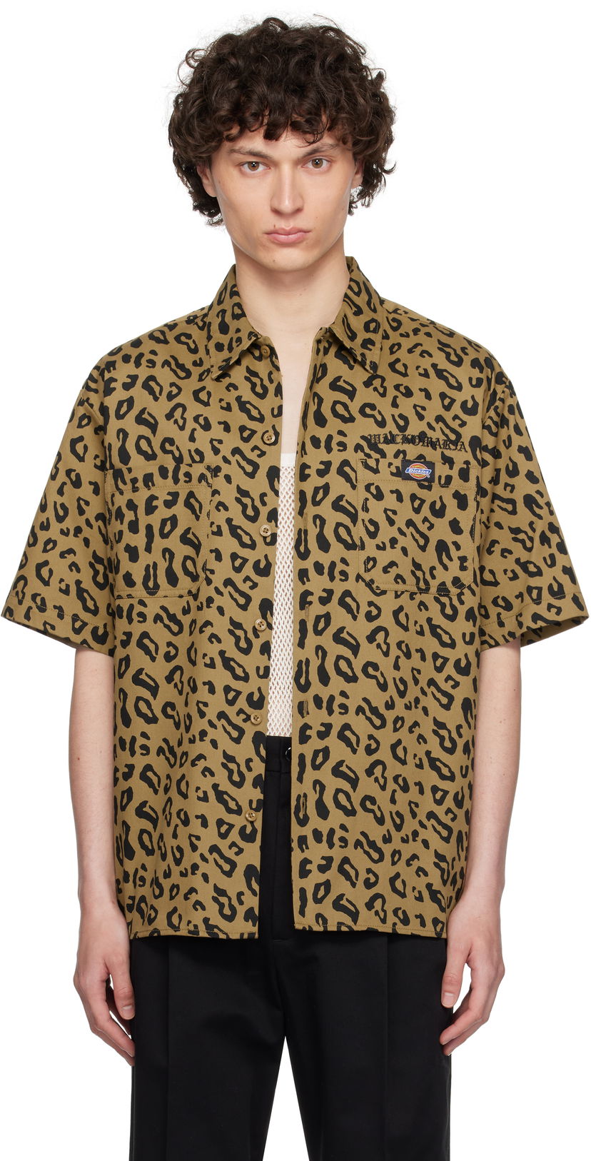 Skjorta WACKO MARIA WACKO MARIA x Dickies Leopard Print Work Shirt Brun | 25SS-WMS-DC02