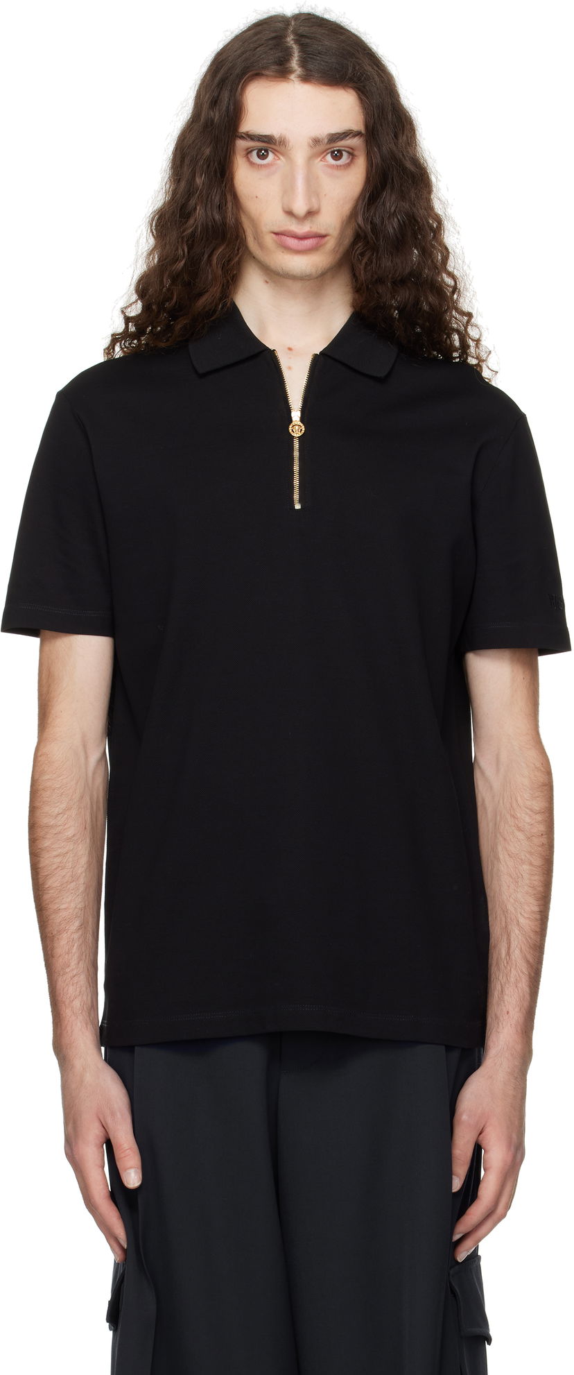Polotröja Versace Versace Medusa Zip Polo Svart | 1018848_1A13492
