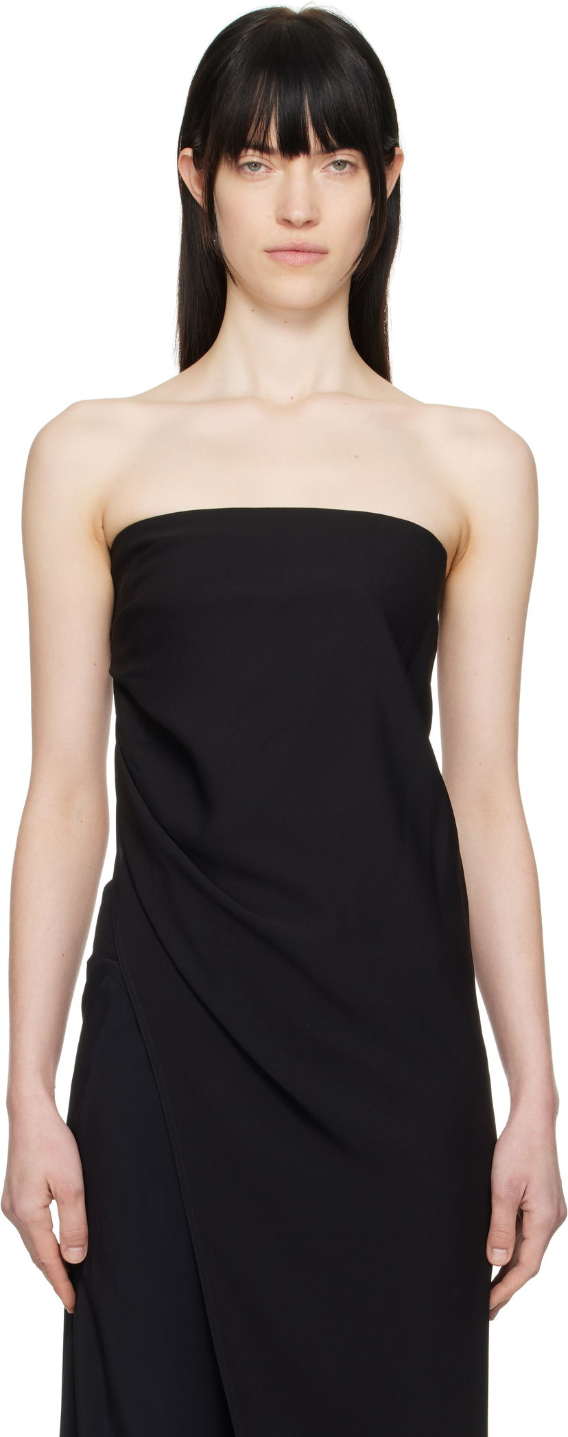 Klä Rick Owens Rick Owens Hollywood Lido Draped Strapless Top Svart | RP01E7135 Y