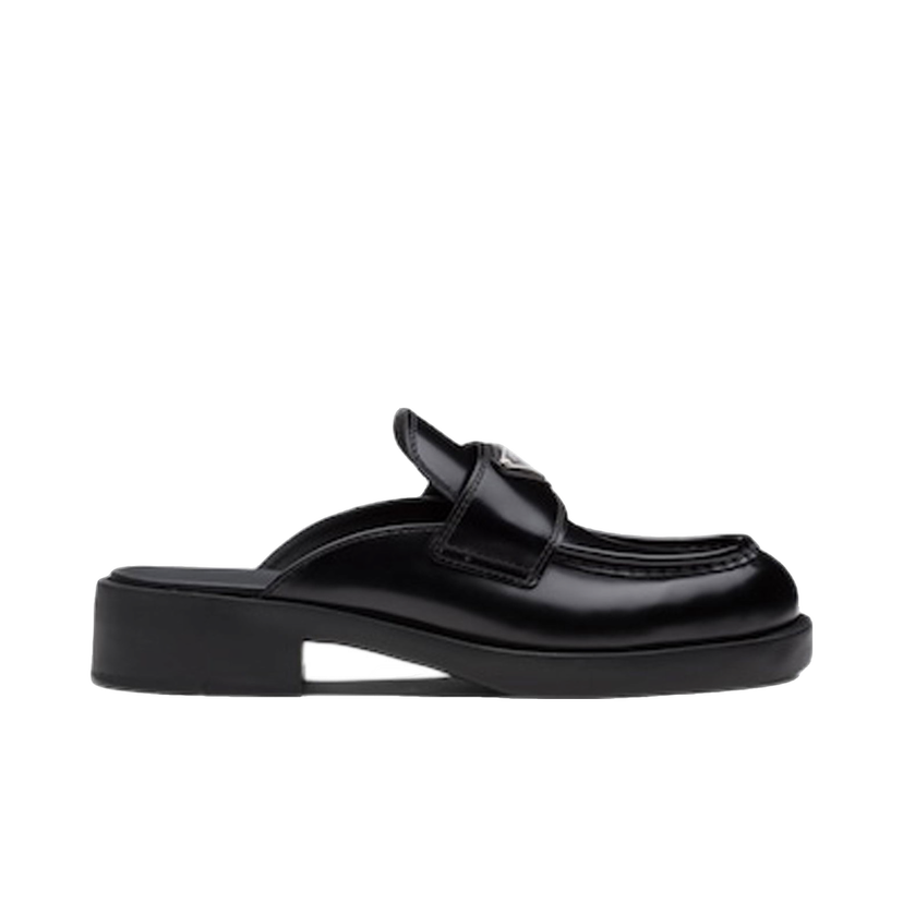 Sneakers och skor Prada 40mm Mule Black Brushed Leather Svart | 1D652M_ULS_F0002_F_040