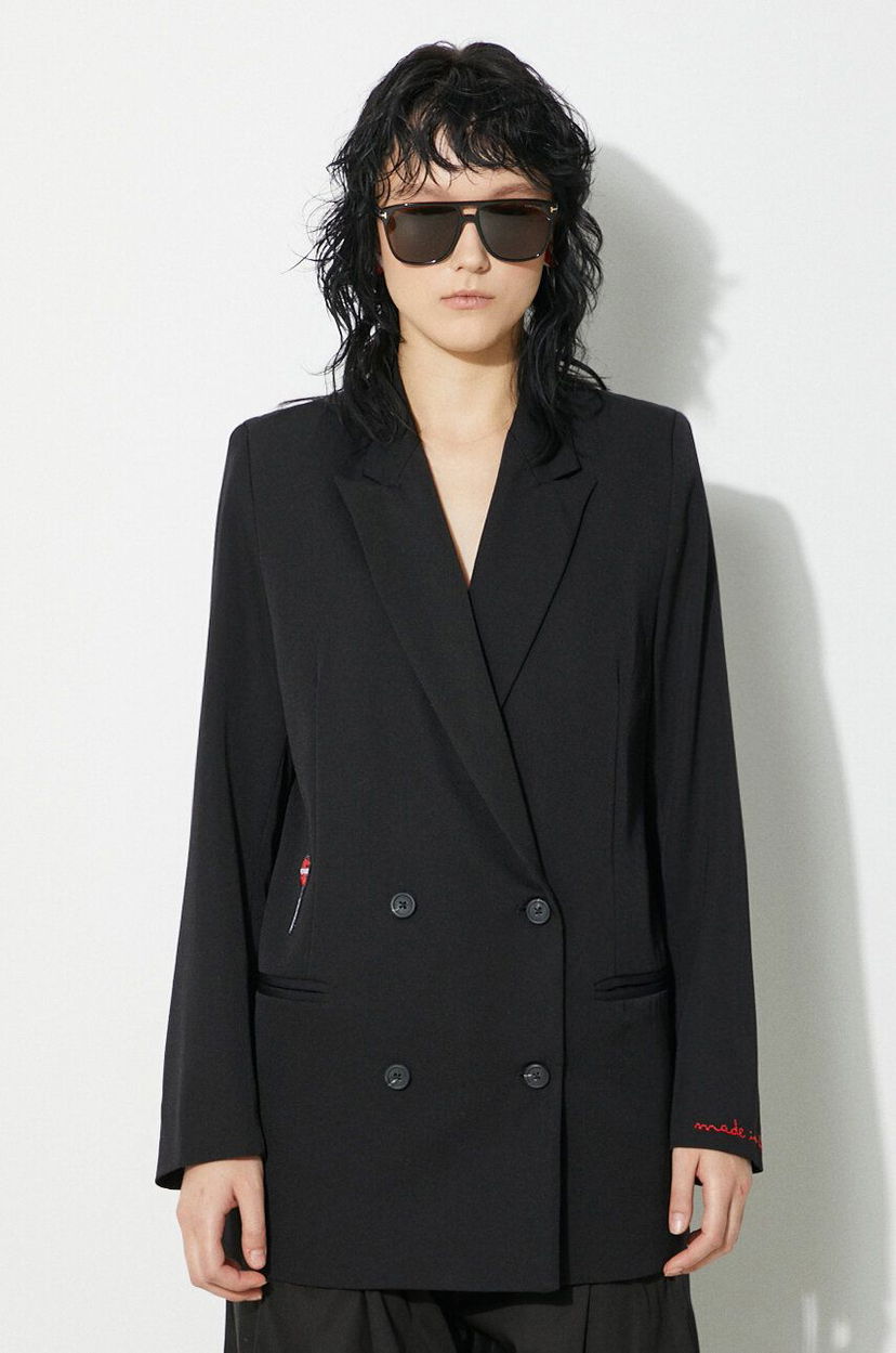 Rockar Fiorucci Fiorucci Double-Breasted Blazer Svart | W01FPBDO044KN03BK01