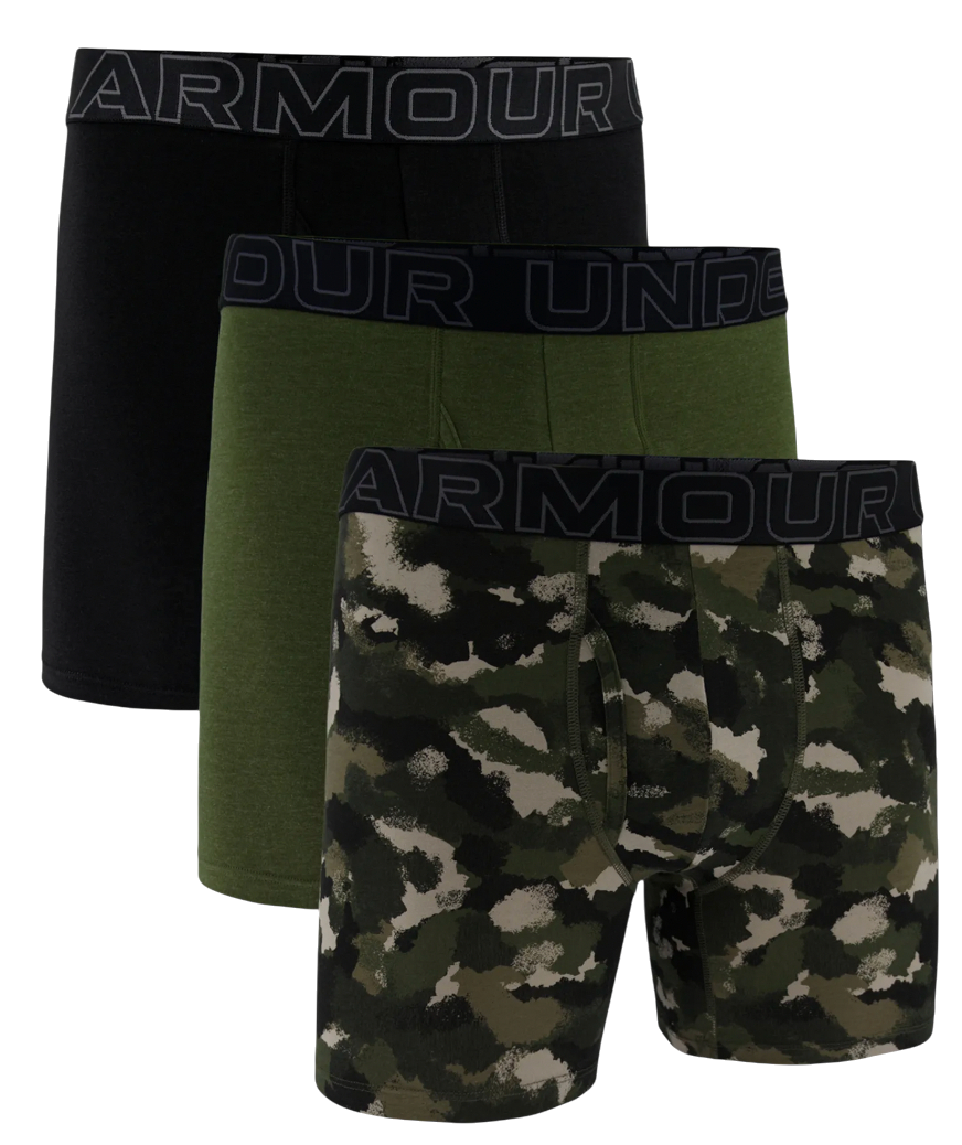 Boxare Under Armour Performance Cotton Printed 6-Inch Boxer Briefs 3-Pack Flerfärgad | 1383890-391, 0