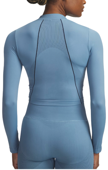 Crop top Under Armour Vanish Seamless Ribbed Mock Neck Long Sleeve Crop Top Blå | 6000645-418, 2