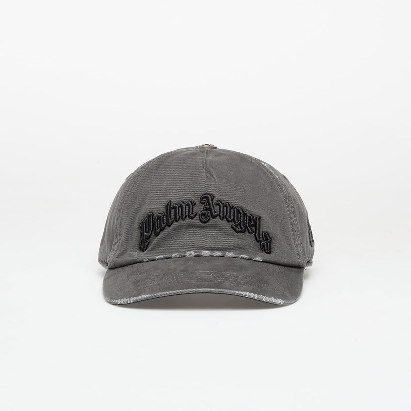 Keps Palm Angels Curved Logo Distressed Cap Anthracite/ Black Universal Grå | PMLB104F25FAB0071110