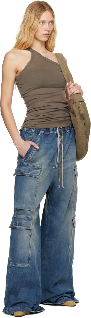 Jeans Rick Owens Rick Owens DRKSHDW Hollywood Jumbo Belas Denim Cargo Pants Blå | DS01E3324 SDWB, 3