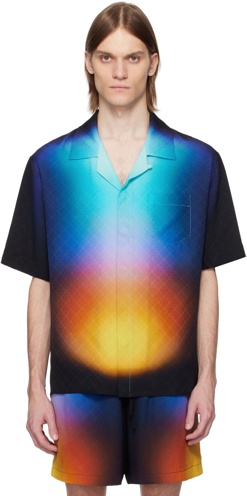 Skjorta Casablanca Casablanca Gradient Silk Resort Shirt Flerfärgad | U-MS25-SH-003-02