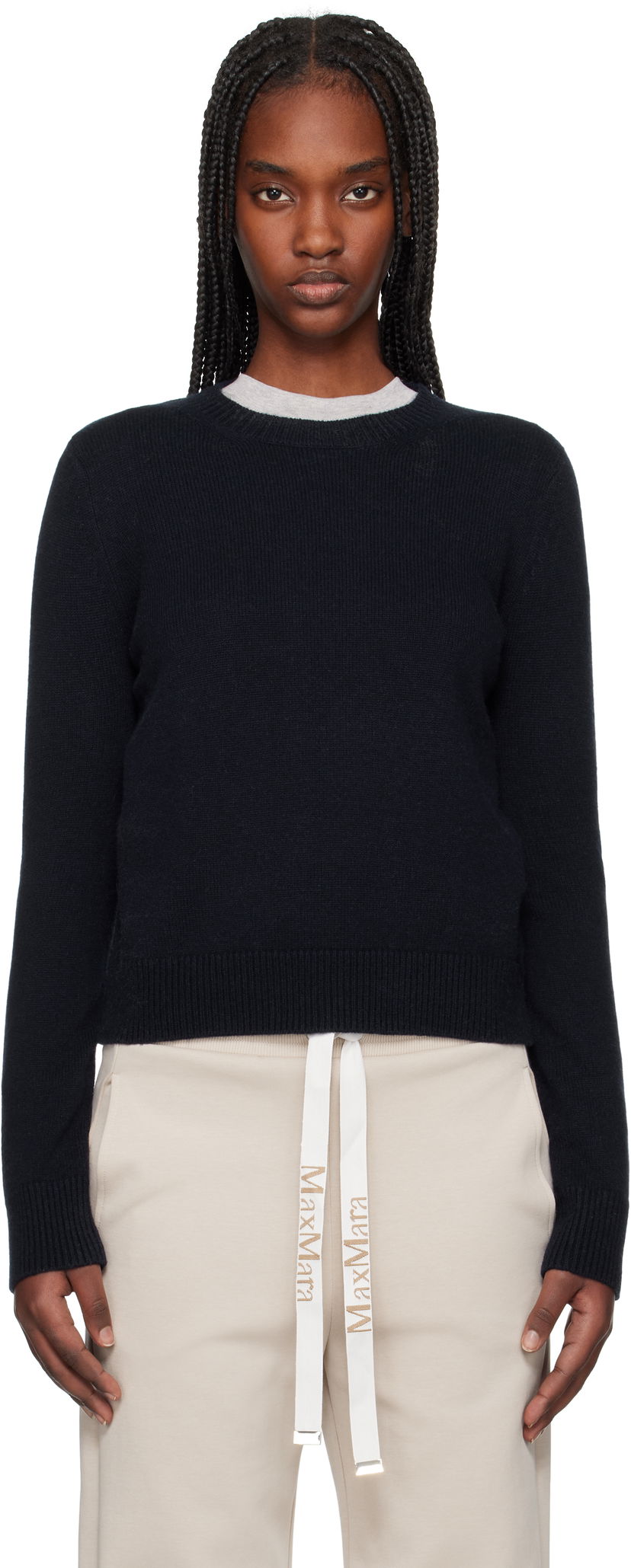 Sweater Max Mara Max Mara Fedora Knit Sweater Mörkblå | 2519361031600