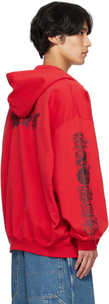 Sweatshirt VETEMENTS Vetements Cradle of Filth Oversized Zip-Up Hoodie Röd | UCF76ZU300R, 2
