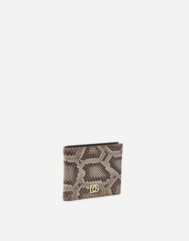 Plånbok Dolce & Gabbana Dolce & Gabbana Python Leather Bifold Wallet with Crossover DG Logo Beige | BP2463A204387145, 1