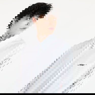 Skjorta Off-White Off-White Diag Outline Poplin Over Shirt Vit | OMGE004S25FAB0020110, 1