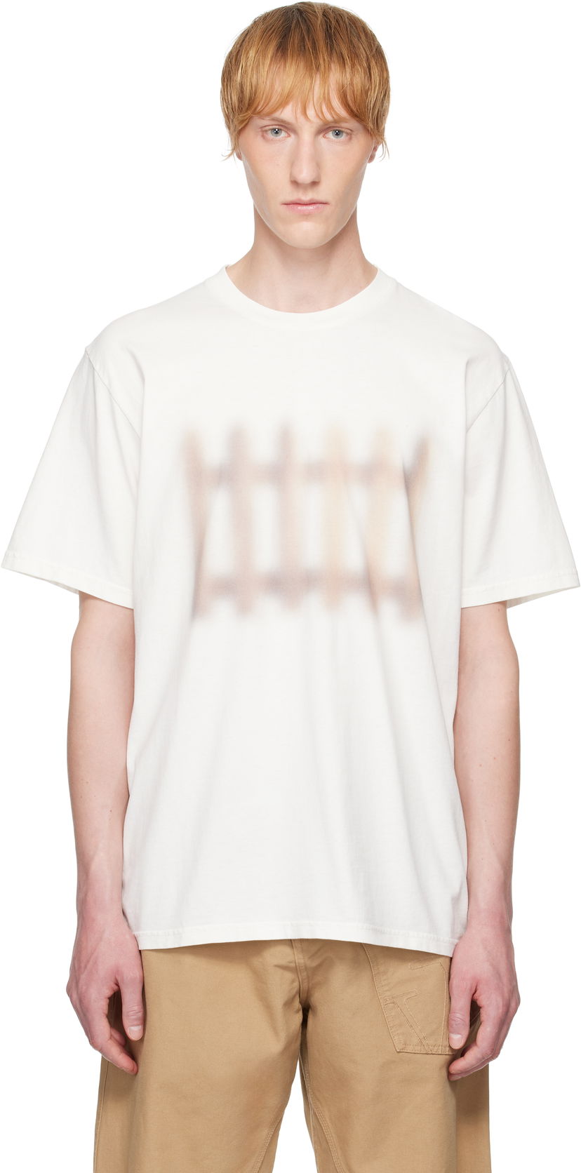 T-shirt JW Anderson JW Anderson Fence Print T-Shirt Vit | JT0292-PG1800