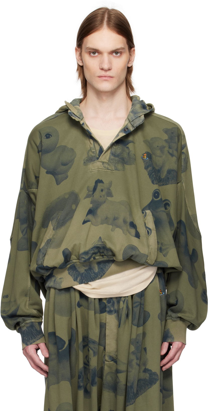 Sweatshirt Vivienne Westwood Vivienne Westwood Baseball Print Hoodie Grön | 3I010012-J009H-