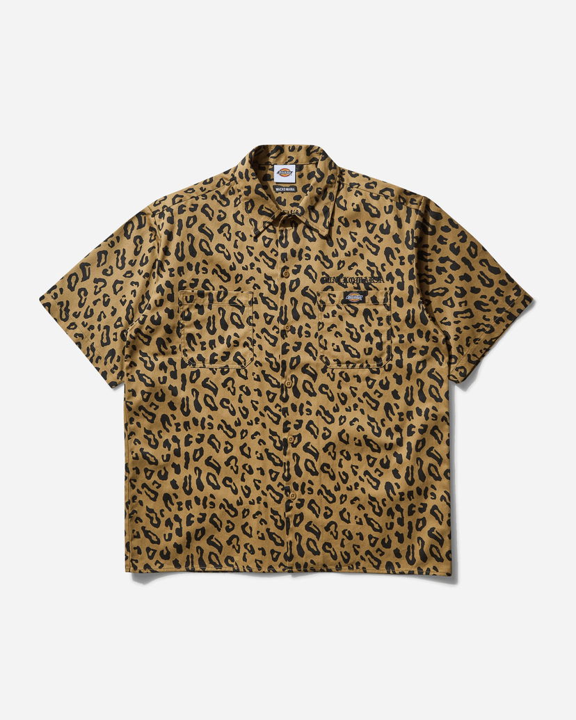 Skjorta WACKO MARIA Dickies Leopard Work Shirt Type-2 Brun | 25SS-WMS-DC02 LEOPARD