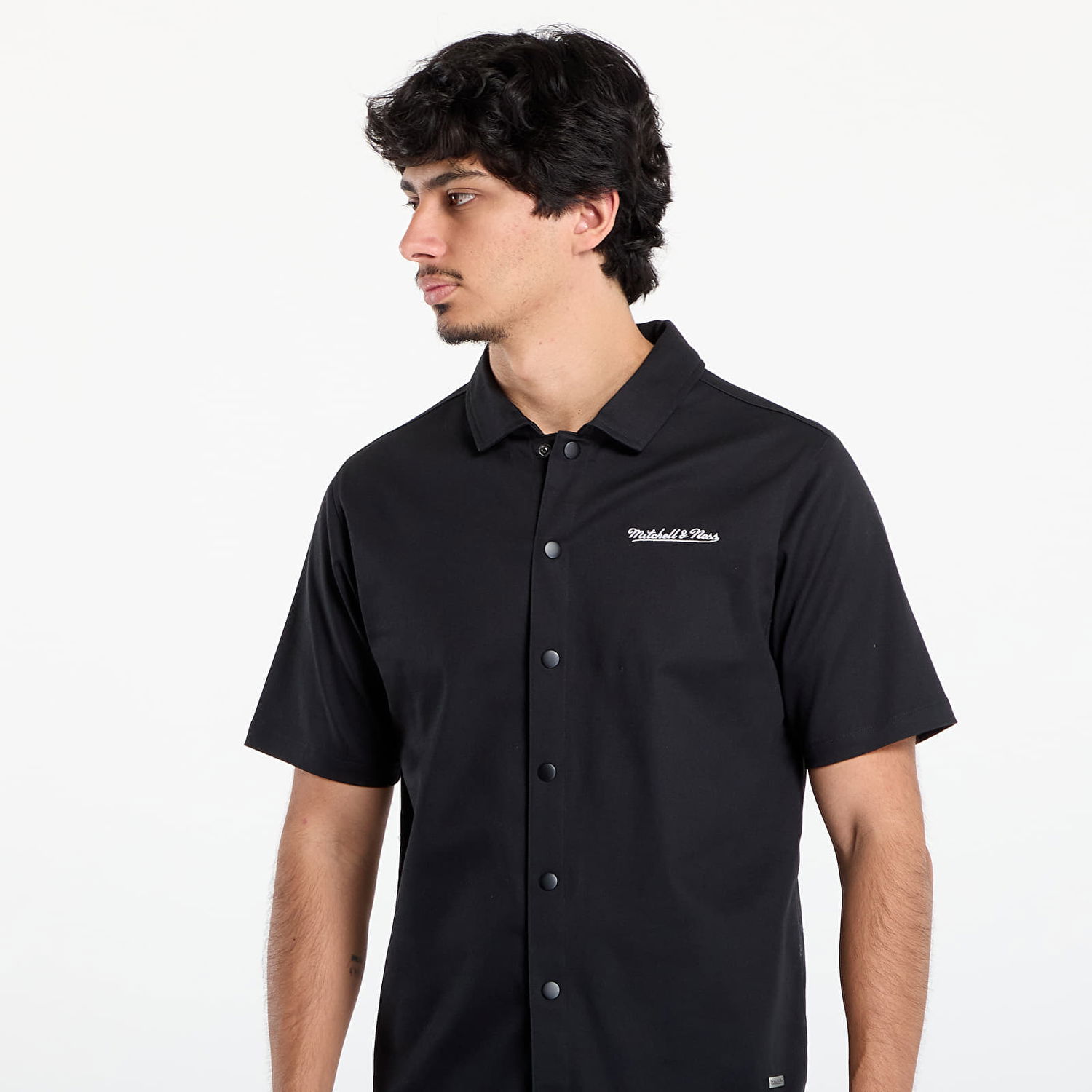 Skjorta Mitchell & Ness Mitchell & Ness Branded M&N SS Button Up Shirt Svart | TP9954-MNNBLCK, 1