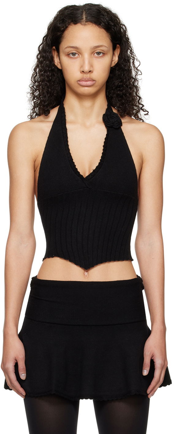Linne GUIZIO Guizio Alacant Halter Knit Top Svart | R24606S020
