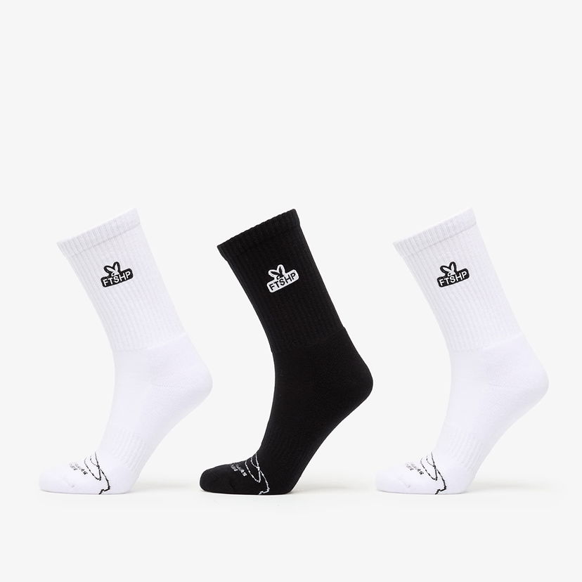 Strumpor Footshop Playboy x FTSHP Socks 3 Pack Black/ White Flerfärgad | FTSHP_541