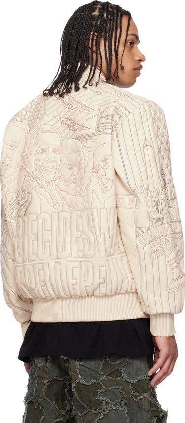 Bomberjacka Who Decides War Who Decides War Pelle Pelle Edition Monument Leather Jacket Beige | 1131500019SS25, 2