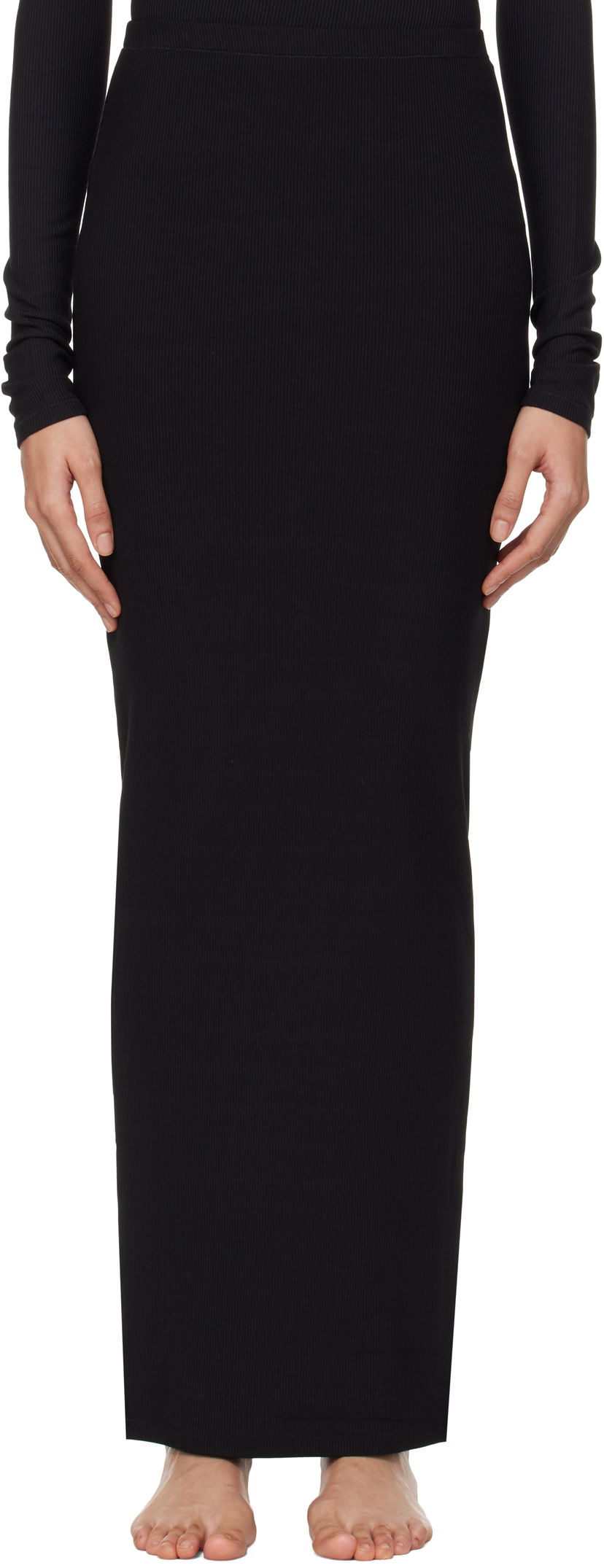 Kjol SKIMS Soft Lounge Long Maxi Skirt Svart | BO-SKT-3492