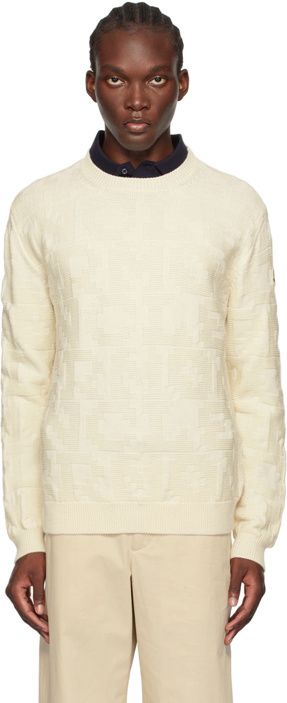 Sweater Moncler Off-White Wool Sweater Beige | J20919C00006M1282