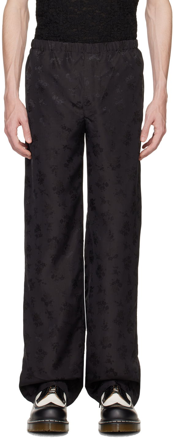 Byxor Anna Sui Anna Sui Floral Jacquard Trousers Svart | M1023H41