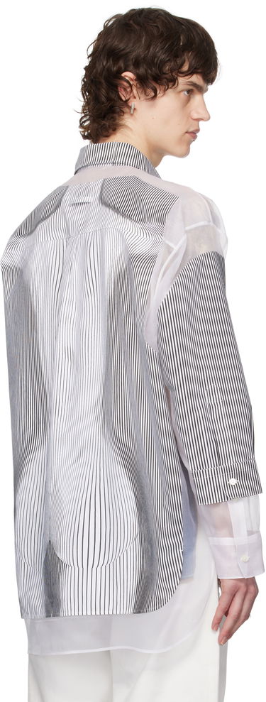 Skjorta Jean Paul Gaultier Jean Paul Gaultier Pinstripe Body Morphing Shirt Vit | 25/33-F-CH080I-C566-0001, 2
