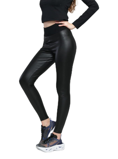 Damasker Urban Classics Ladies Faux Leather High Waist Leggings Svart | TB3001 black