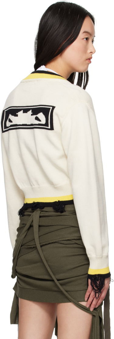 Sweater Ottolinger Ottolinger Cropped V-Neck Sweater Vit | 107-101507-02, 2